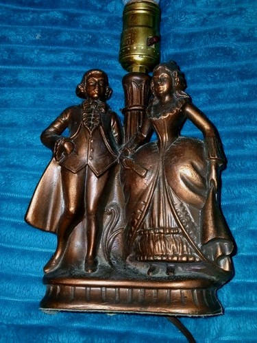 Antique copper table - copper, lamp